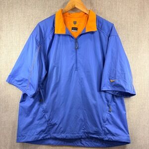 VTG Nike Golf Clima-FIT 1/2 Zip Blue Short Sleeve Pullover Windbreaker Mens LG